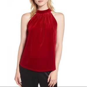 Gibson X Glam Squad Dede Velvet TieBack Halter Top